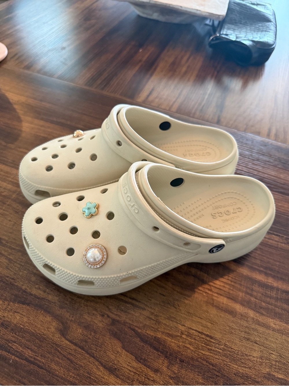 CROCS Classic Platform Clogs in Bone